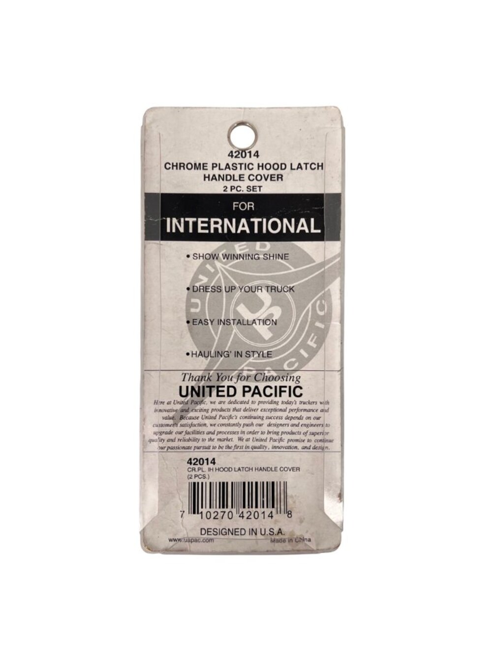 United Pacific Chrome Plastic Hood Latch & Base Cover Set International Trucks - Picture 6 of 10
